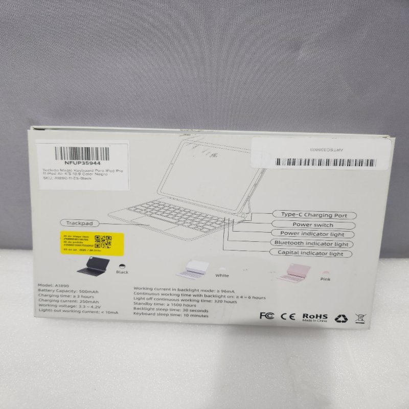 Teclado para iPad Pro 11 Keyboard A1890 Negro