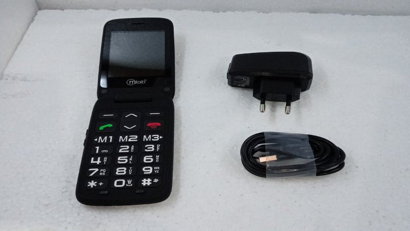 Celular Senior Tipo Almeja 4G Negro Shell 9204 Mlab