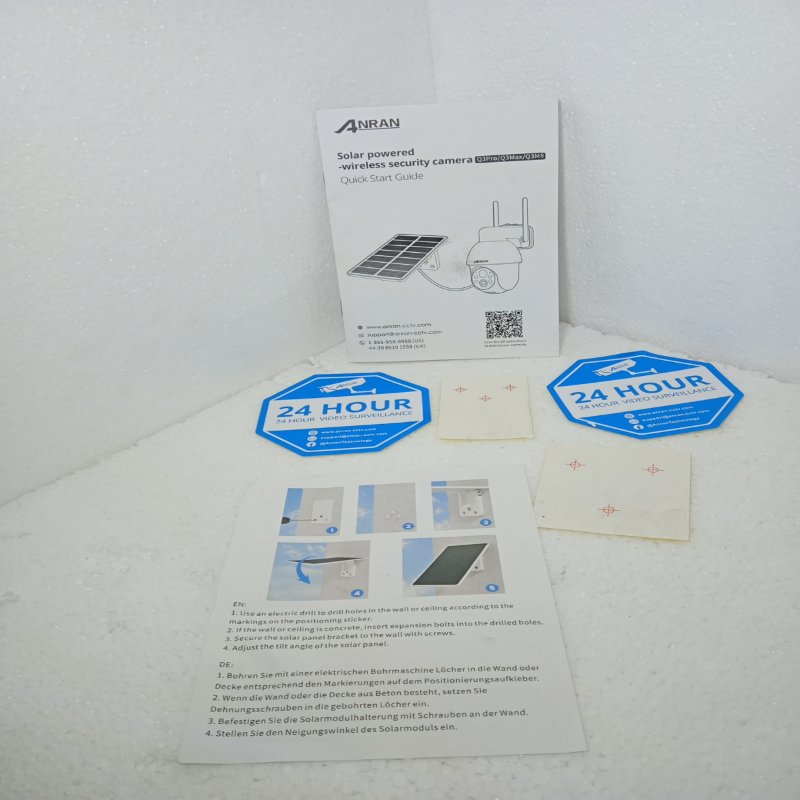 Cámara de Seguridad Anran Solar Full HD con Sonido, Negro