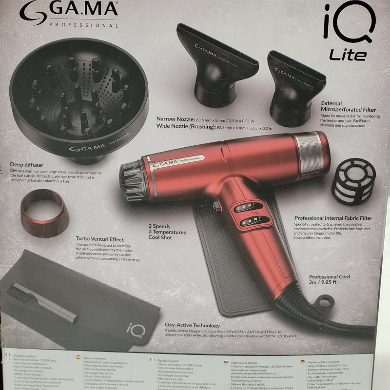 Secador de Pelo GAMA iQ Lite Red – 1600 W, Rojo
