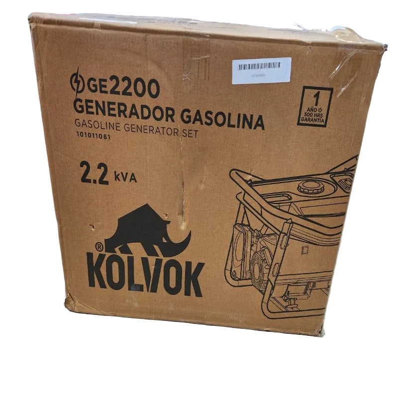 Generador a Gasolina 2200W Partida Manual Kolvok GE2200, 15 Litros