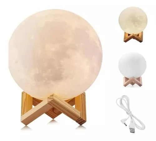 Lampara De Noche Táctil Genérico 3D Moon Lamp