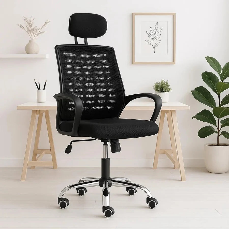Silla de Escritorio CYS Apoya Brazo Modelo Maya Ergonómica Color Negro
