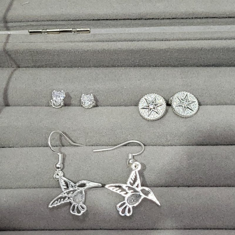 Set de Joyería Plata 925 – Collar, Pulsera y Aros – 17 Piezas