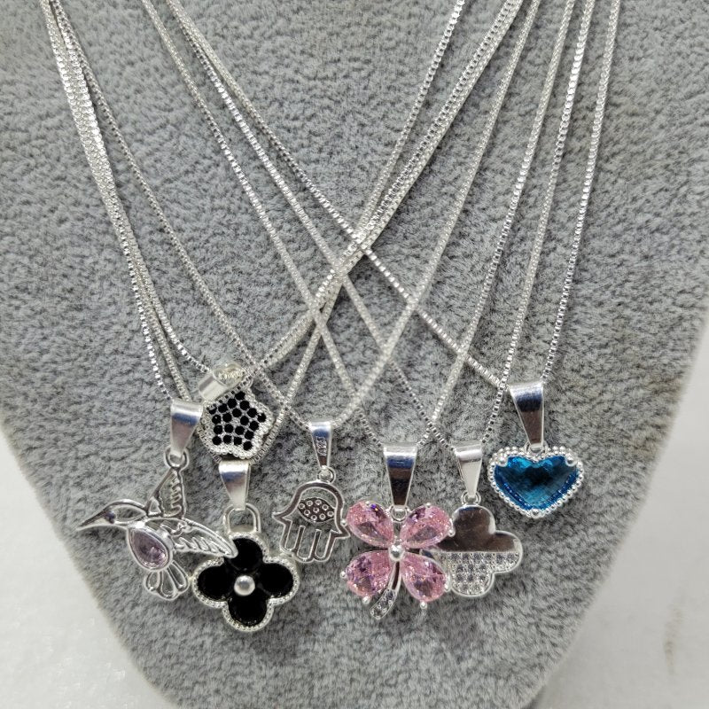 Set de Joyería Plata 925 – Collar, Pulsera y Aros – 17 Piezas