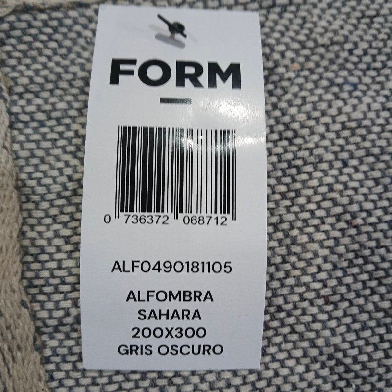 Alfombra Yute Sahara Form Design Gris Oscuro 200x300 cm