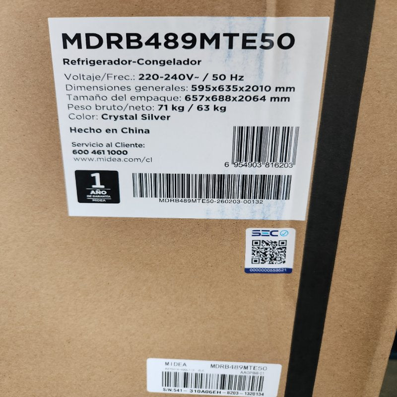 Refrigerador Midea MDRB489MTE50 330 Litros, Silver