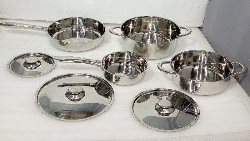 Batería de Cocina WENS Serie 450 – Acero Inoxidable 7 Piezas