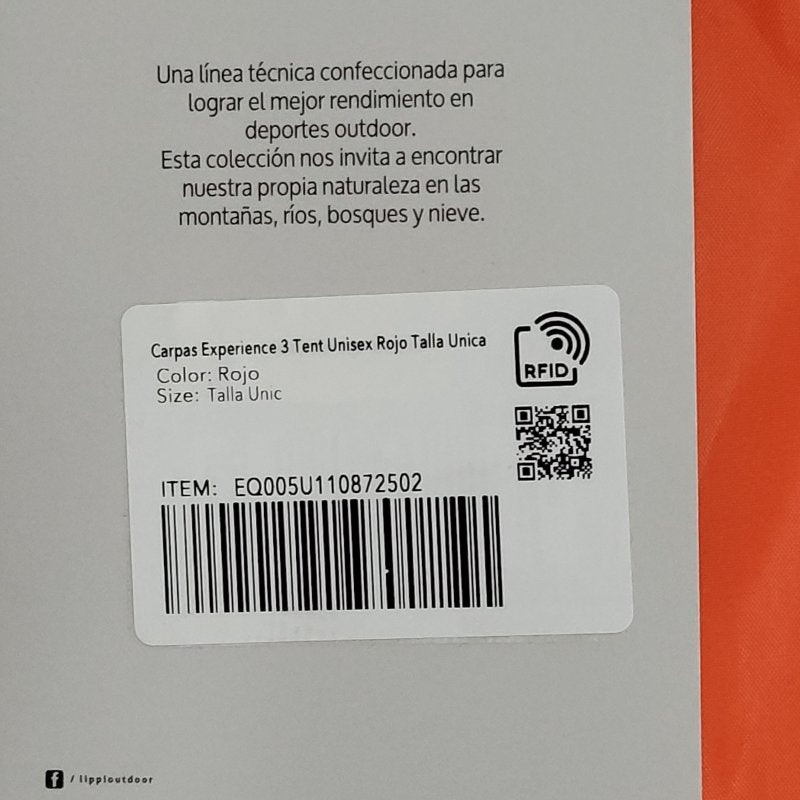 Carpa para acampar Lippi Experience 3 Tent, Rojo