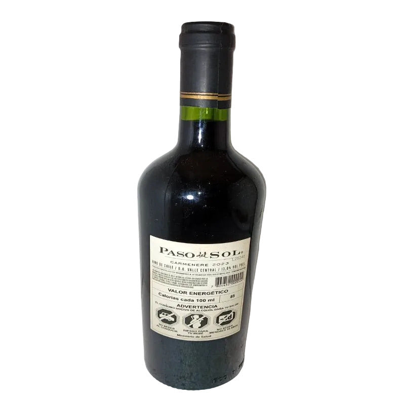Vino Tinto Paso del Sol Carménère Valle Central 750 ml 2023