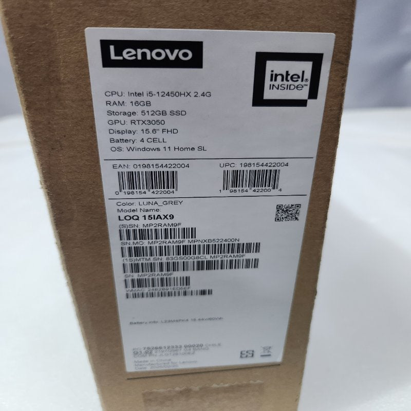 Notebook Gamer Lenovo LOQ 15IAX9 15.6" Intel Core i5-12450HX 16GB RAM 512GB SSD RTX 3050