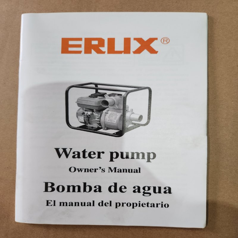 Motobomba de Agua 2 Pulgadas Profesional ERLIX ER-30 7.0HP Gasolina