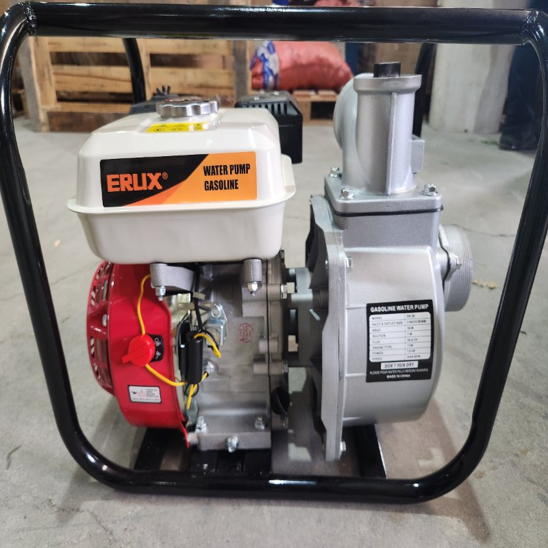 Motobomba de Agua 2 Pulgadas Profesional ERLIX ER-30 7.0HP Gasolina