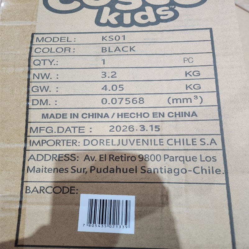 Silla de Auto Hangar Cosco Kids KS01, Negro