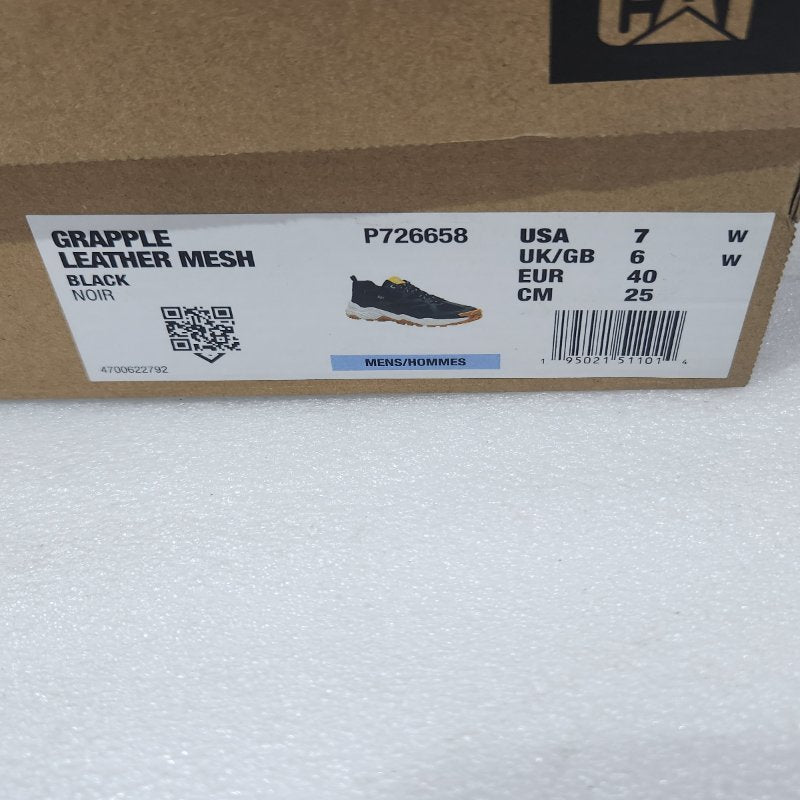 Zapatillas CAT Grapple Leather Mesh – Black Noir, EUR 40 / 25 cm