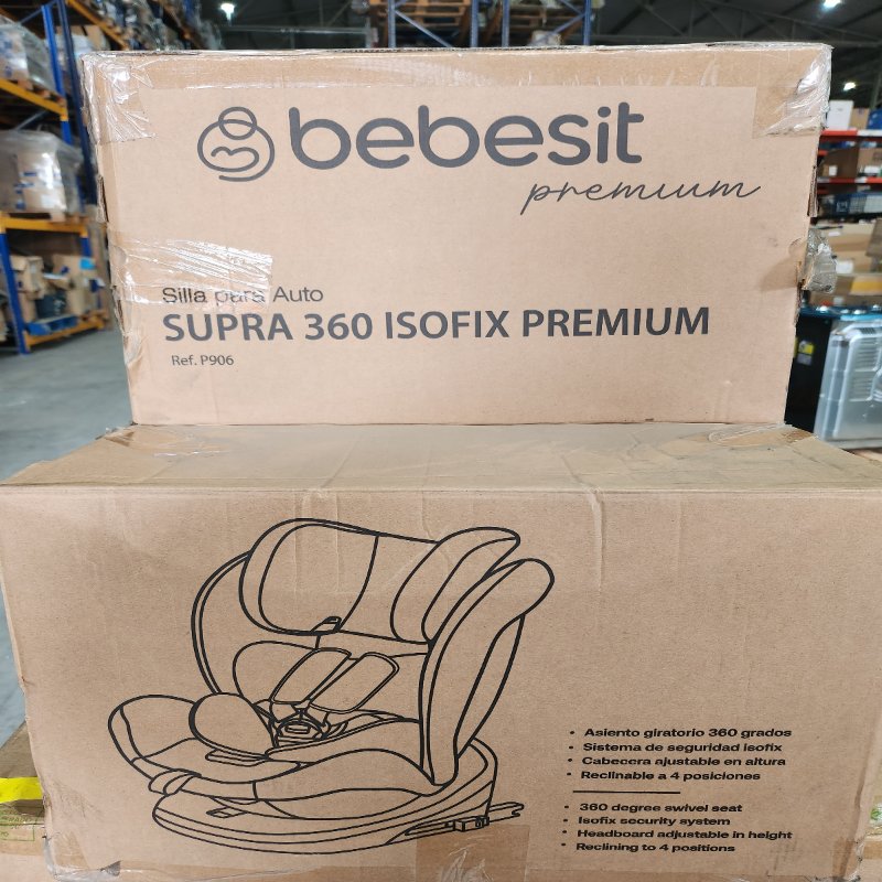 Silla de Auto Convertible Bebesit ISOFIX Supra 360 Premium Gris