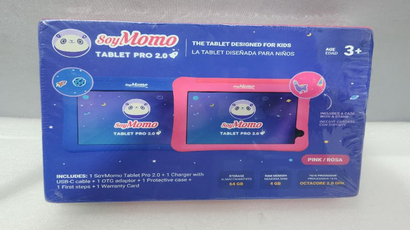 Tablet para Niños + Carcasa Soy Mono Pro 2.0 64 GB + 4 GB, Rosado