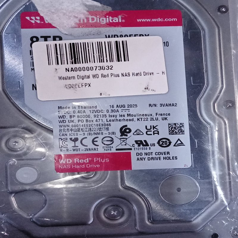 Disco Duro NAS WD Red Plus WD80EFPX 8TB 3.5" SATA 3