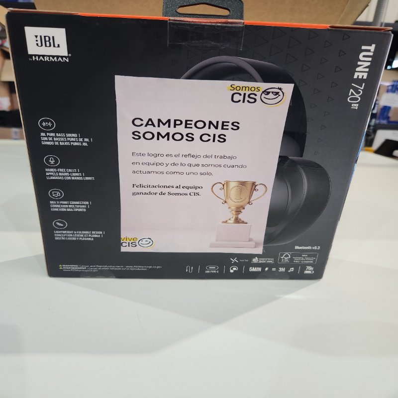 Audífonos Bluetooth JBL TUNE 720BT Negro