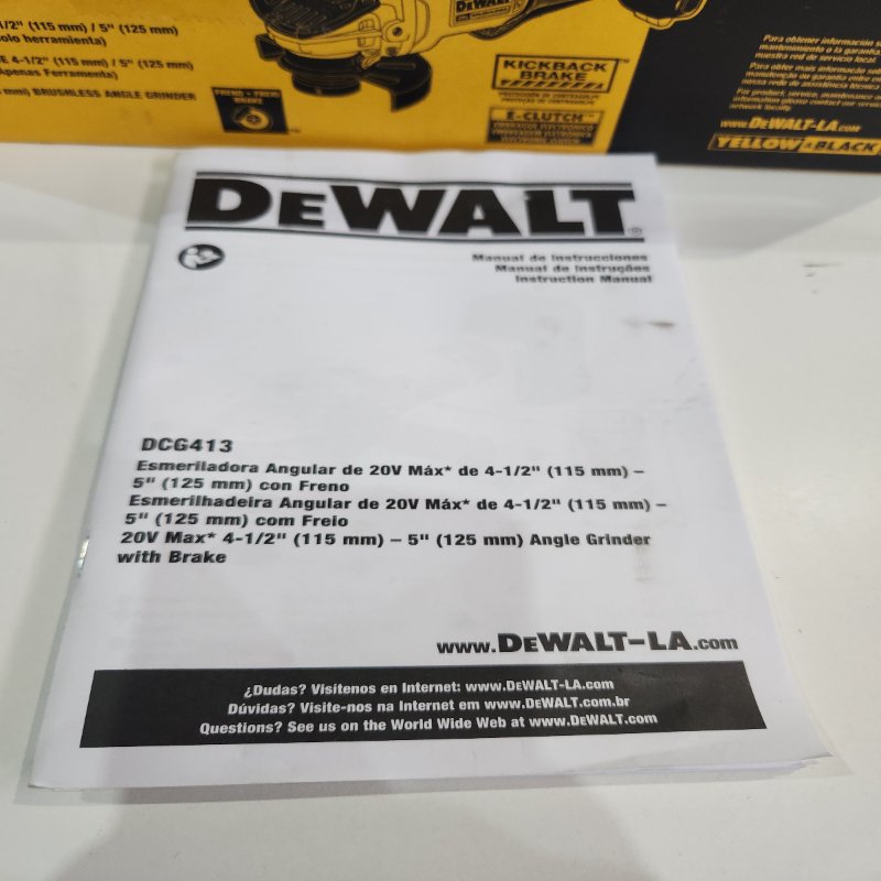 Esmeriladora Angular DEWALT 20V MAX – 4-1/2" (115 mm), DCG413B