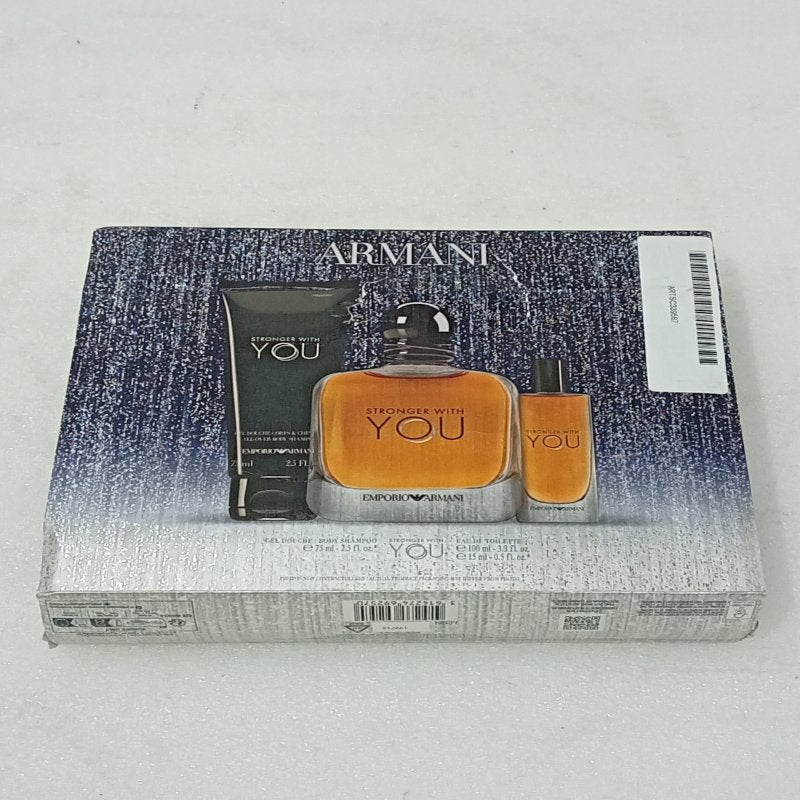 Set Perfume Giorgio Armani Stronger With You EDT Hombre – 100 ml + EDT 15 ml + Gel 75 ml