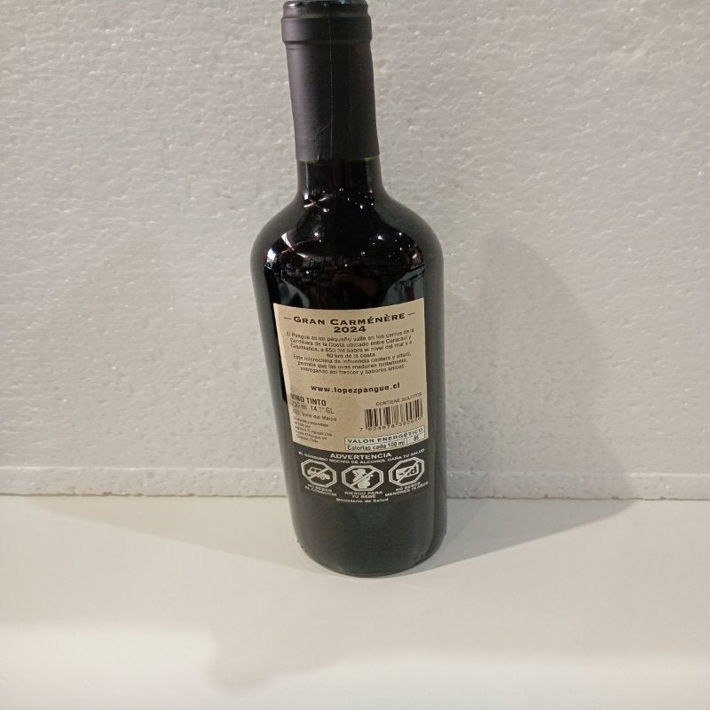 Vino Carmenere Gran Reserva El Pangue Maipo 2024