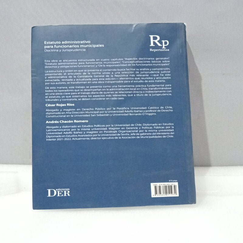 Libro Der Estatuto Administrativo para Funcionarios Municipales Doctrina y Jurisprudencia