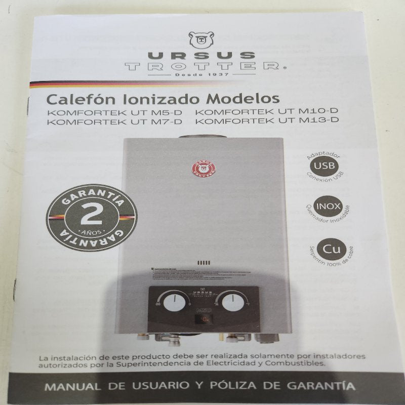 Calefont Ionizado URSUS TROTTER KOMFORTEK UT M7-D 7 Litros Gas Natural