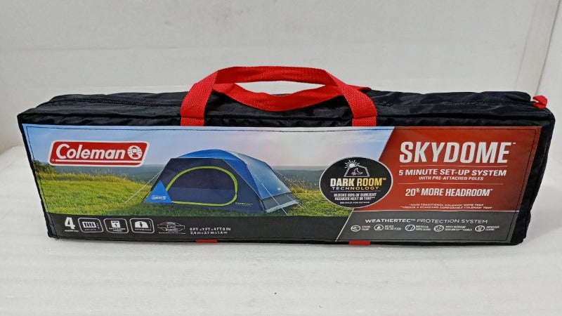 Carpa Coleman 4 Personas Skydome Dark Room, Azul y Verde