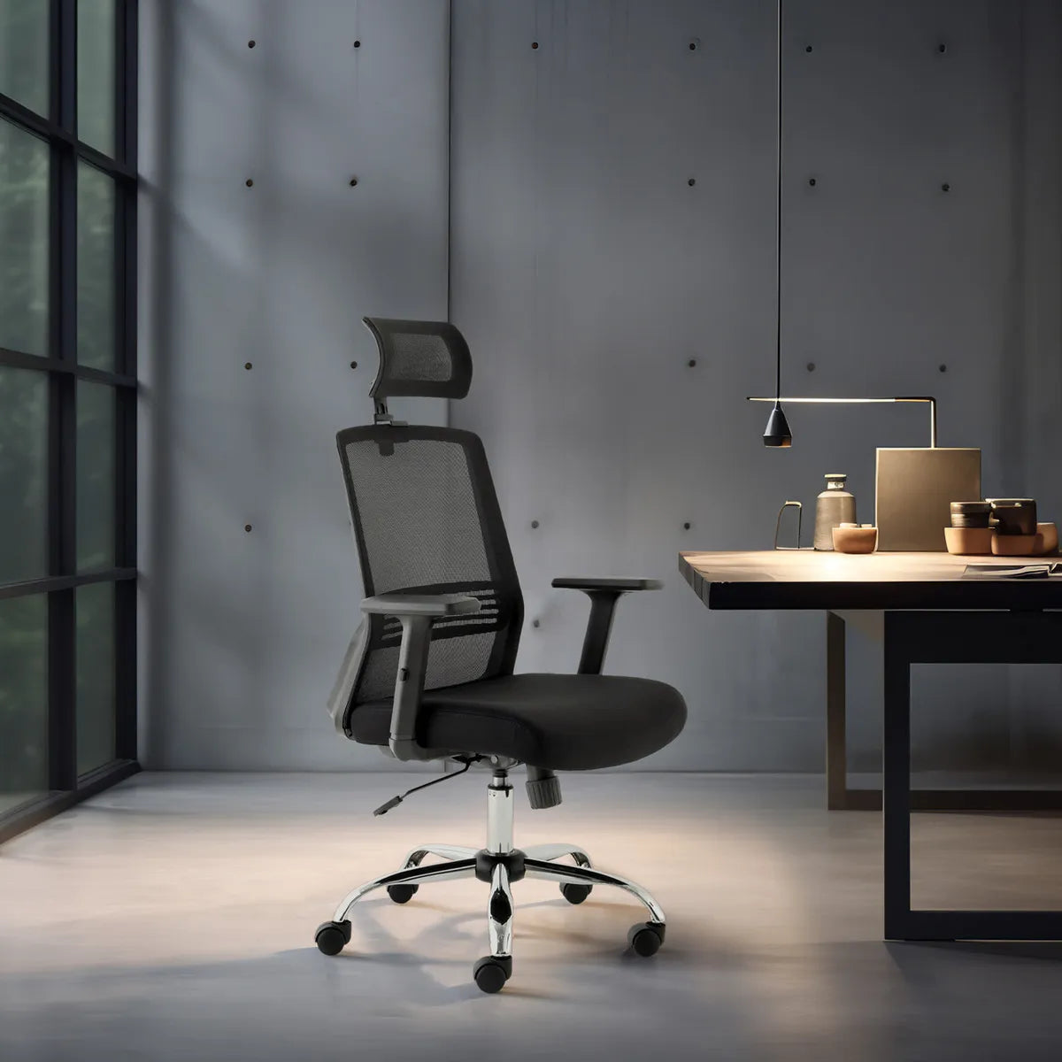 Silla De Escritorio Alta Brazo Reg Y Cabecero Form Design Cuba Negro