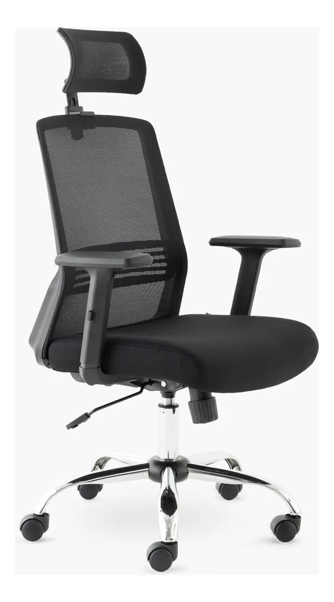 Silla De Escritorio Alta Brazo Reg Y Cabecero Form Design Cuba Negro