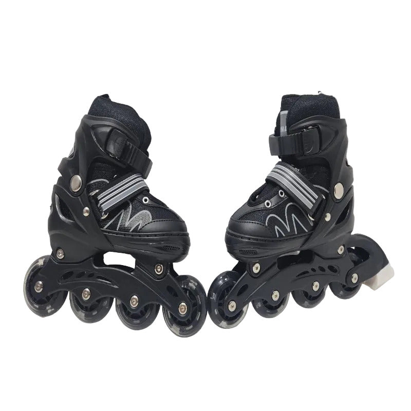 Patines en línea profesionales ROLLERS SKATES talla S (17.5-20 cm), Negro