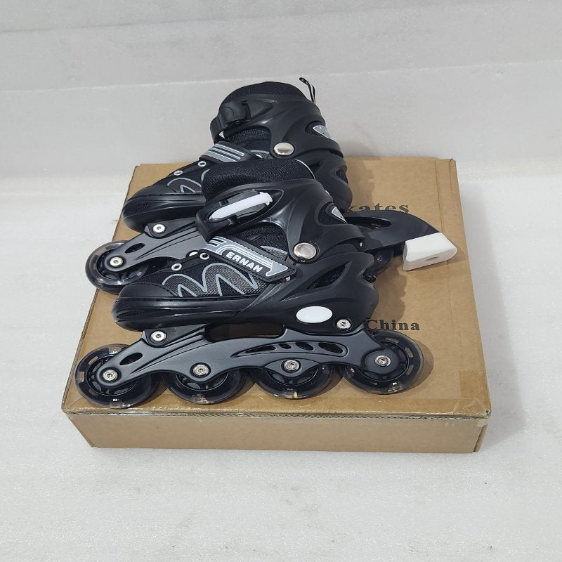 Patines en línea profesionales ROLLERS SKATES talla S (17.5-20 cm), Negro