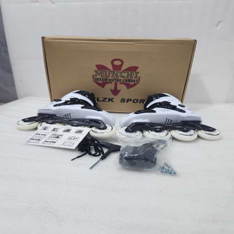Patines Profesionales JGMLZK SPORTS Ruedas 22.5- 76 mm, Blanco