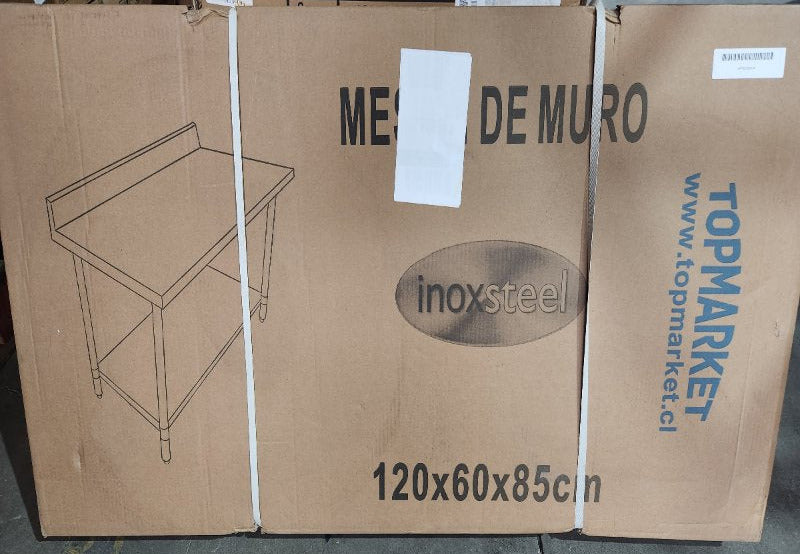 Mesón Mural Topmarket TSWB2448E 120x60x85cm Acero Inoxidable