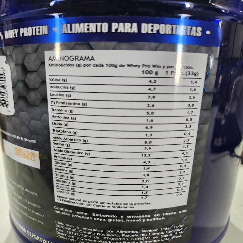 Proteína Whey Pro Win Sabor Chocolate Suizo 1 kg