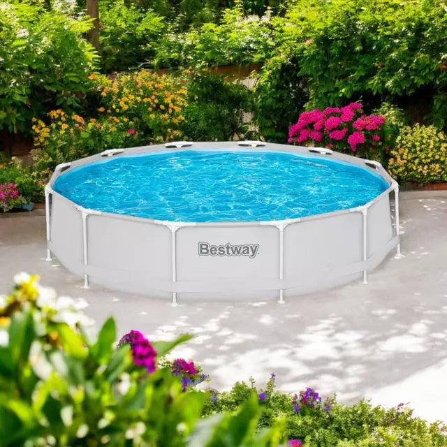 Piscina Redonda Con Filtro Deluxe Bestway 561pq Gris 3.O'5 M
