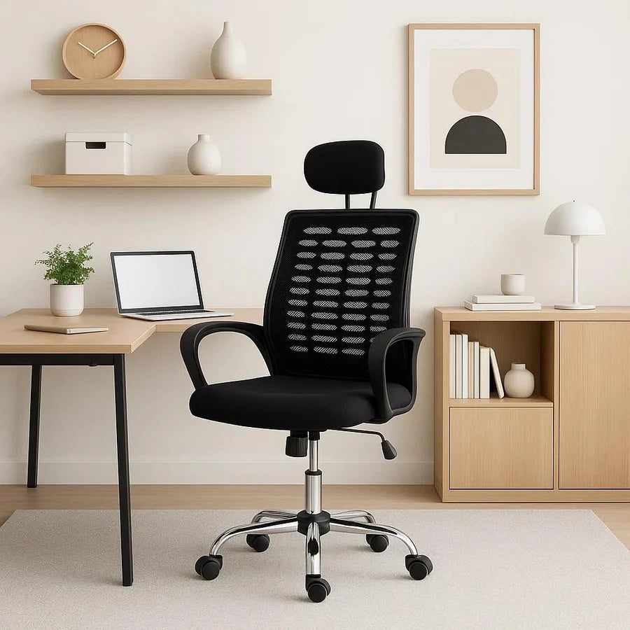 Silla de Escritorio CYS Apoya Brazo Modelo Maya Ergonómica Color Negro