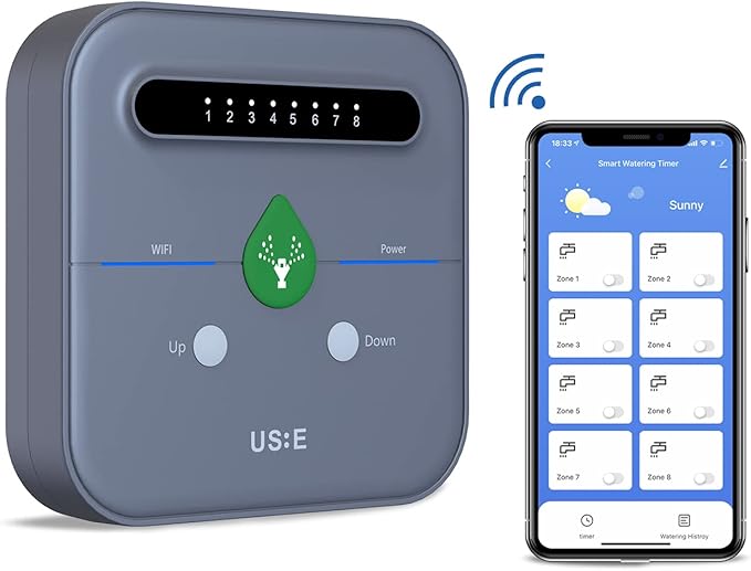 Controlador Inteligente De Aspersores US:E Compatible Con Alexa Y Google Assistant