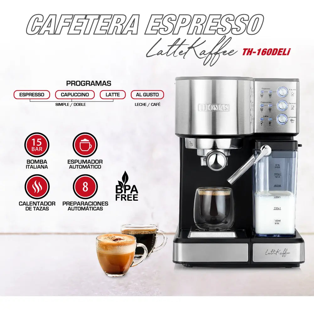 Cafetera Espresso Thomas TH-160DELI Inoxidable
