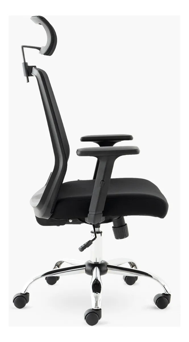 Silla De Escritorio Alta Brazo Reg Y Cabecero Form Design Cuba Negro