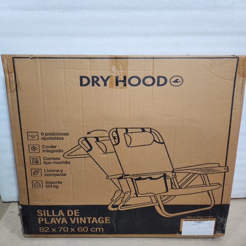 Silla de Playa Plegable Dryhood Traveler 6 Posiciones, Beige