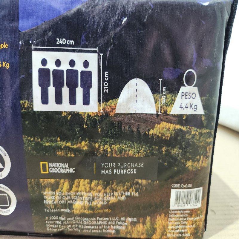 Carpa National Geographic Fresno IV 240x210x150cm, Rojo