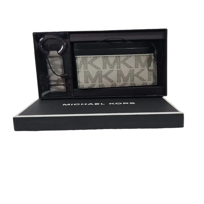 Set Tarjetero + Llavero Michael Kors 86F5SGFD1B,Pearl Grey