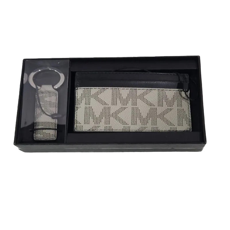 Set Tarjetero + Llavero Michael Kors 86F5SGFD1B,Pearl Grey