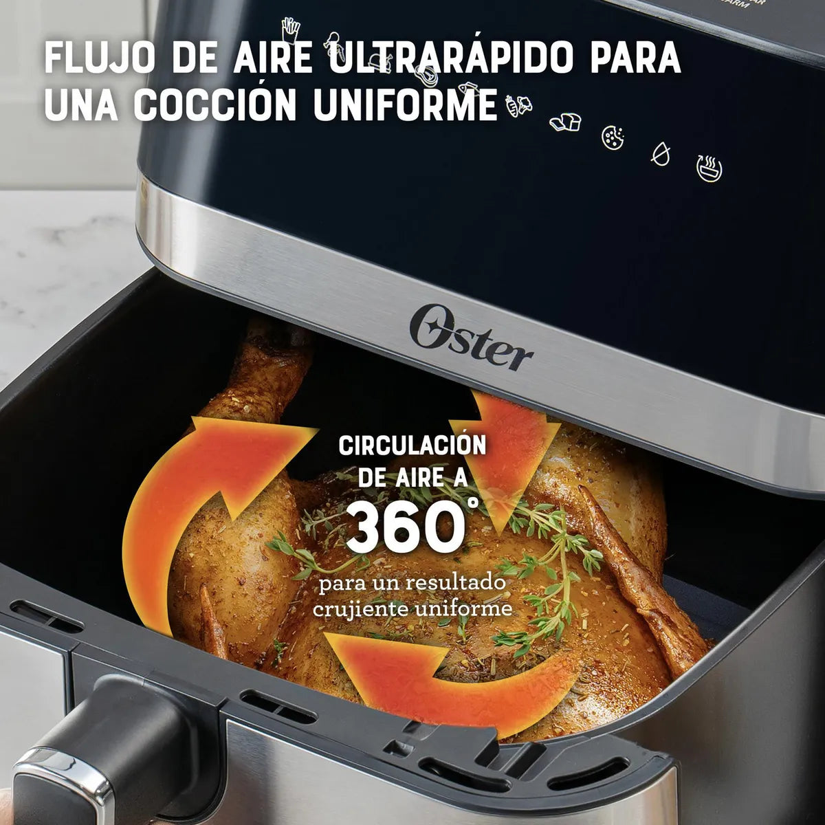 Freidora de Aire Digital Oster CKSTAF75WDSSDF 7.5 Litros