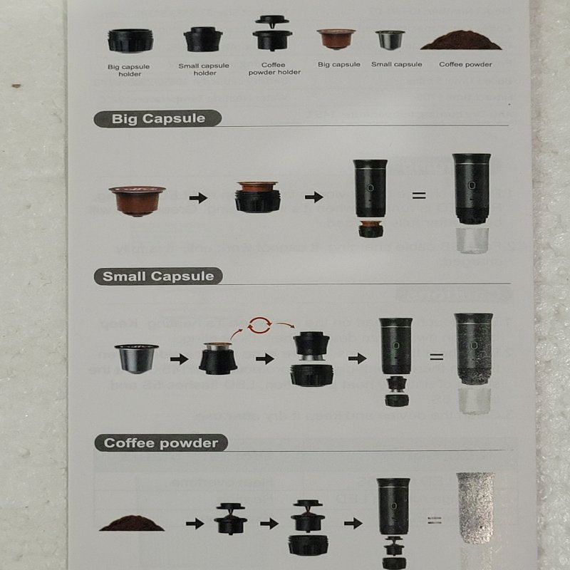 Cafetera Espresso Portátil 3 en 1 120 ml blanco