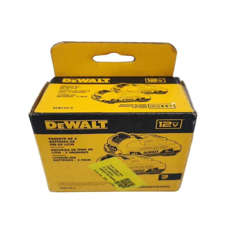 Pack 2 Baterías DeWalt DCB124 Ion Litio 12V