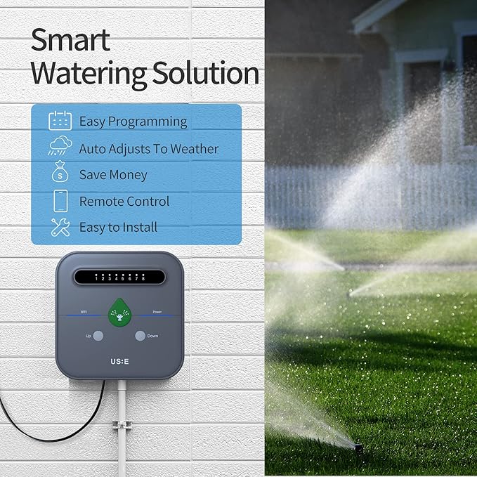 Controlador Inteligente De Aspersores US:E Compatible Con Alexa Y Google Assistant
