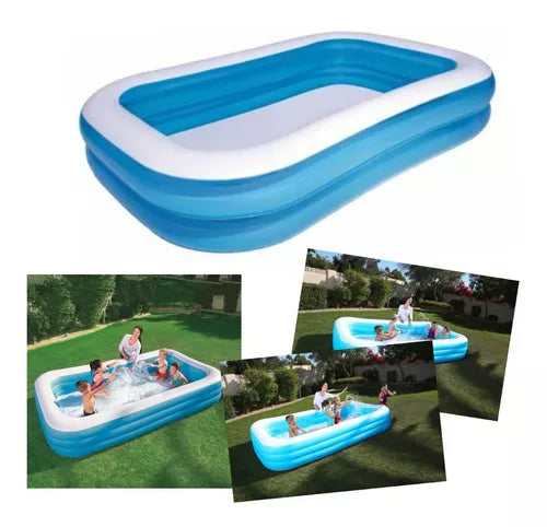 Piscina Inflable Play Day Diversion Niños Adultos Celeste 180Xx140X60